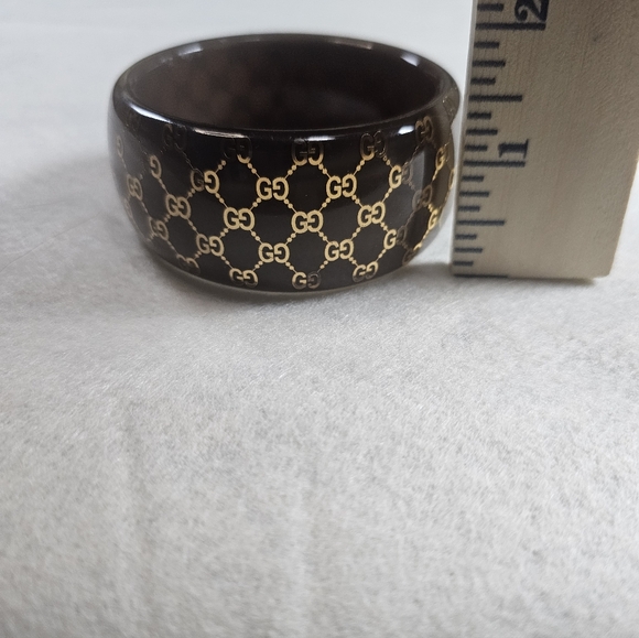 Styled G Brown and Gold Bangle - Picture 3 of 7